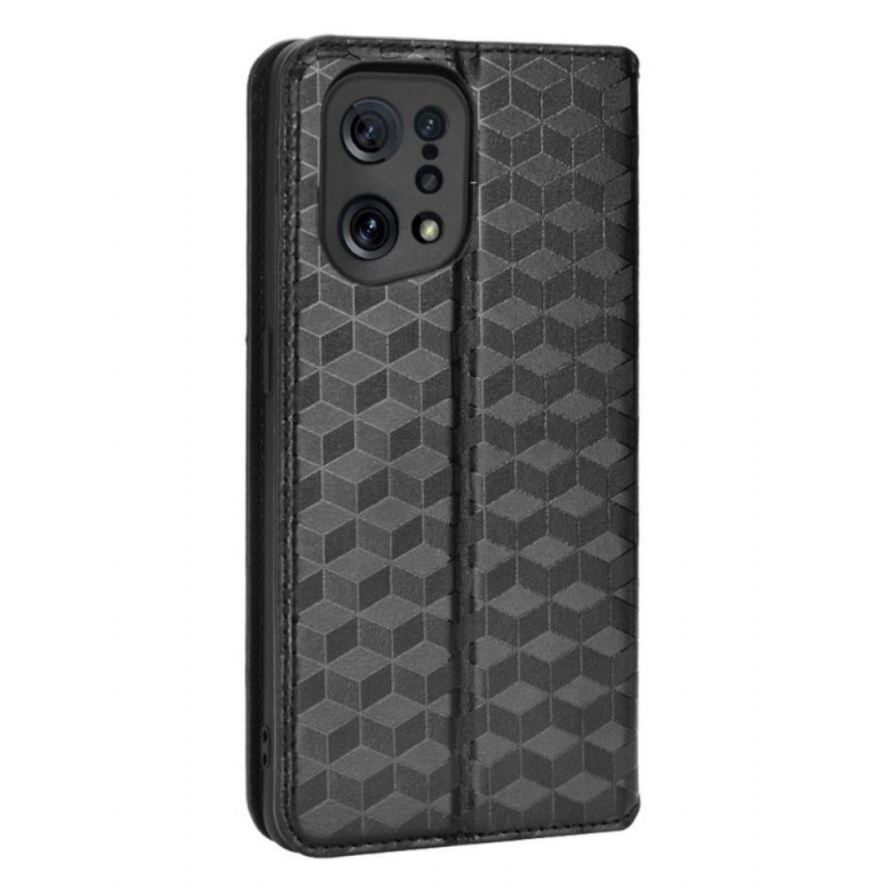 Schutzhülle Für Oppo Find X5 Flip Case Diamant-leder-effekt