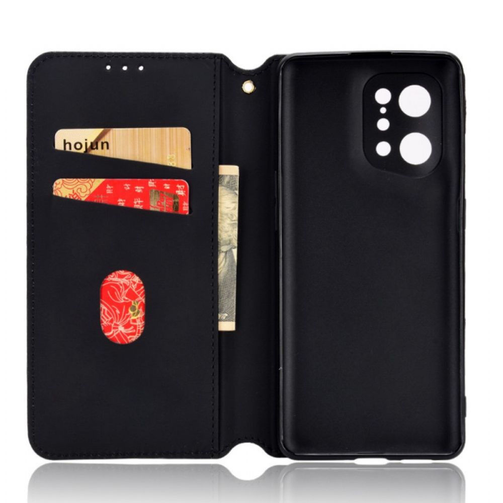 Schutzhülle Für Oppo Find X5 Flip Case Diamant-leder-effekt