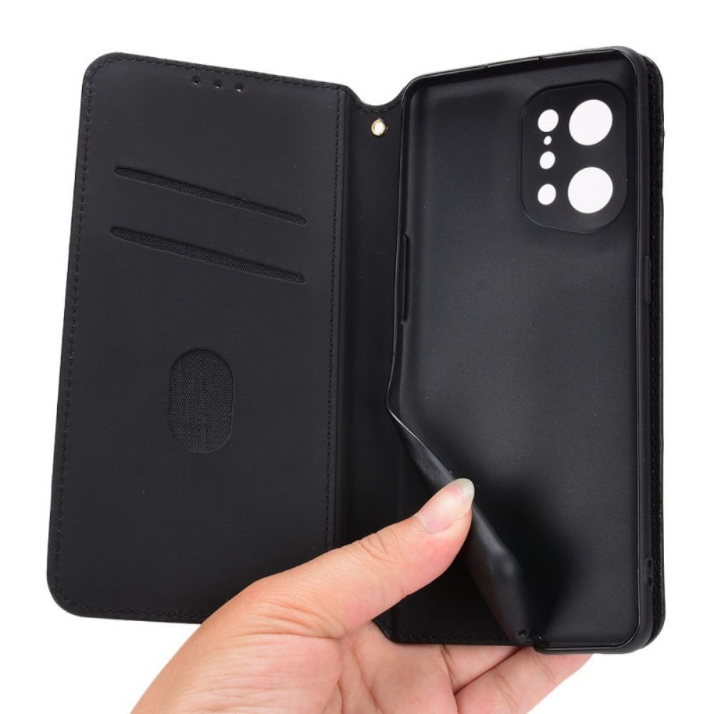 Schutzhülle Für Oppo Find X5 Flip Case Diamant-leder-effekt