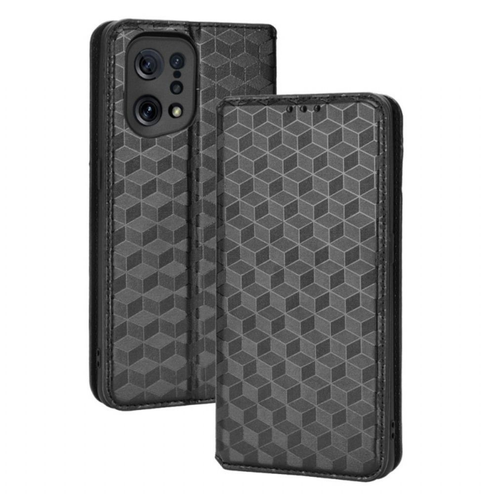 Schutzhülle Für Oppo Find X5 Flip Case Diamant-leder-effekt