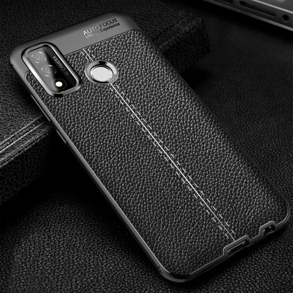 Handyhülle Für Huawei P Smart 2024 Doppellinie Litchi-leder-effekt