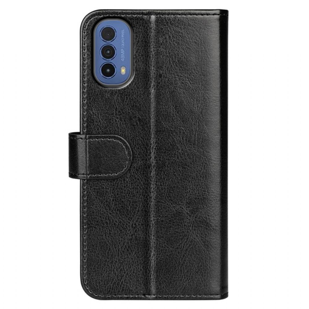 Flip Case Für Moto E40 / E30 / E20 Design Ledereffekt