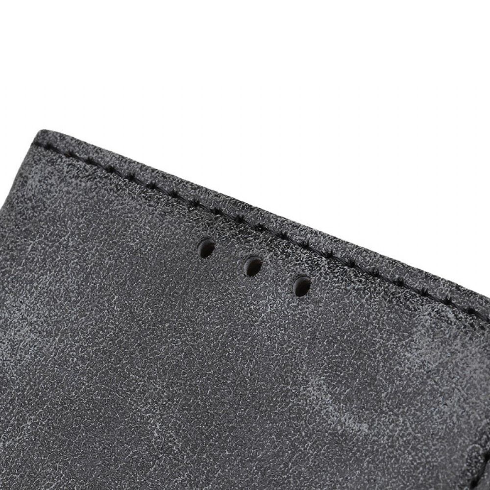 Flip Case Für Moto E40 / E30 / E20 Flip Case Vintage Doppelseitige Magnetklappe