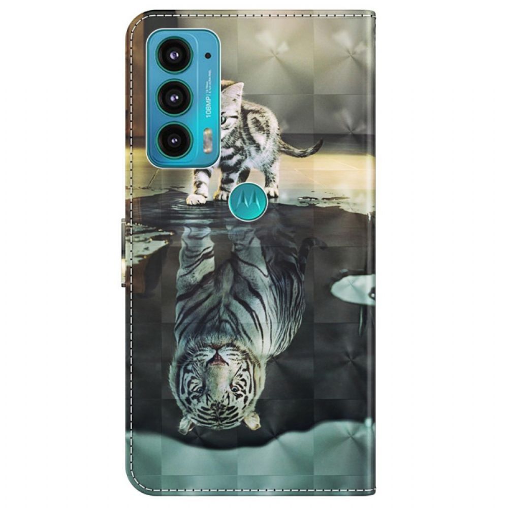 Lederhüllen Für Moto E40 / E30 / E20 Ernst Der Tiger