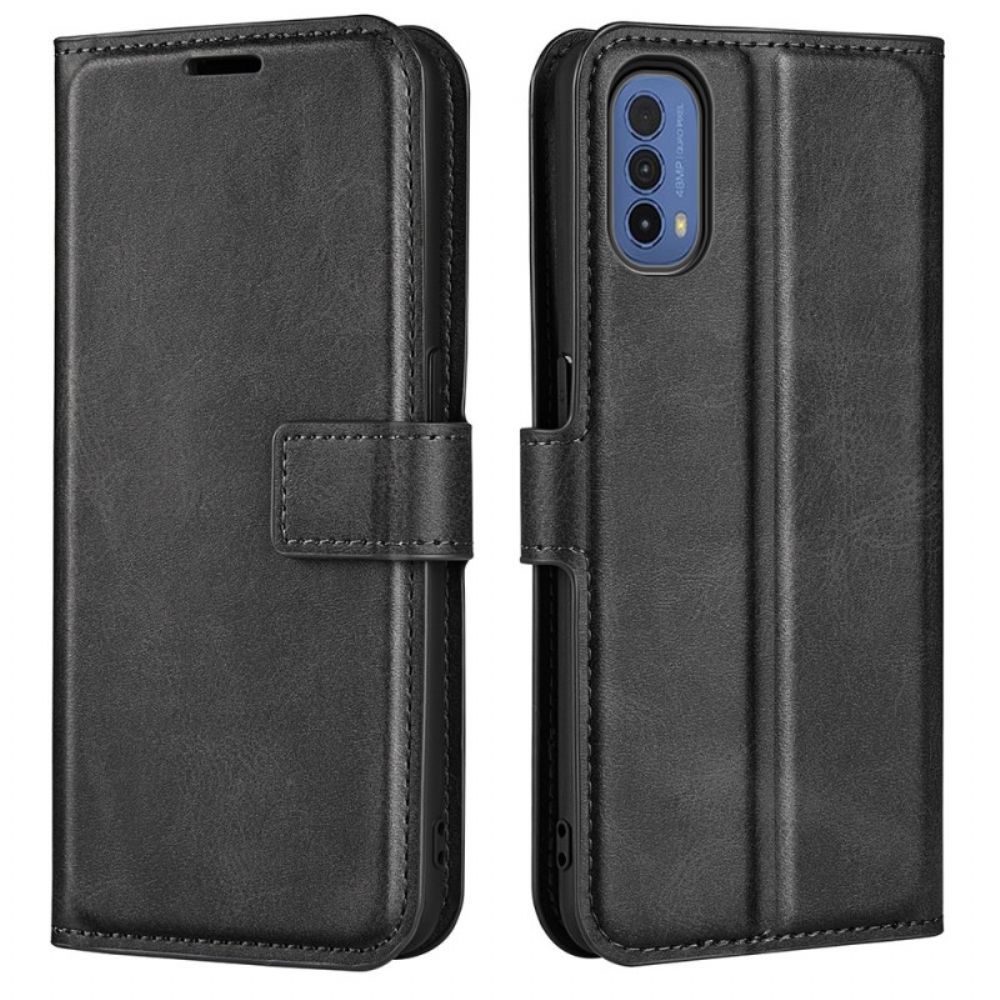 Lederhüllen Für Moto E40 / E30 / E20 Extrem Schmaler Ledereffekt