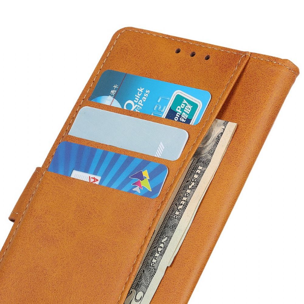 Lederhüllen Für Moto E40 / E30 / E20 Retro-mattleder-effekt