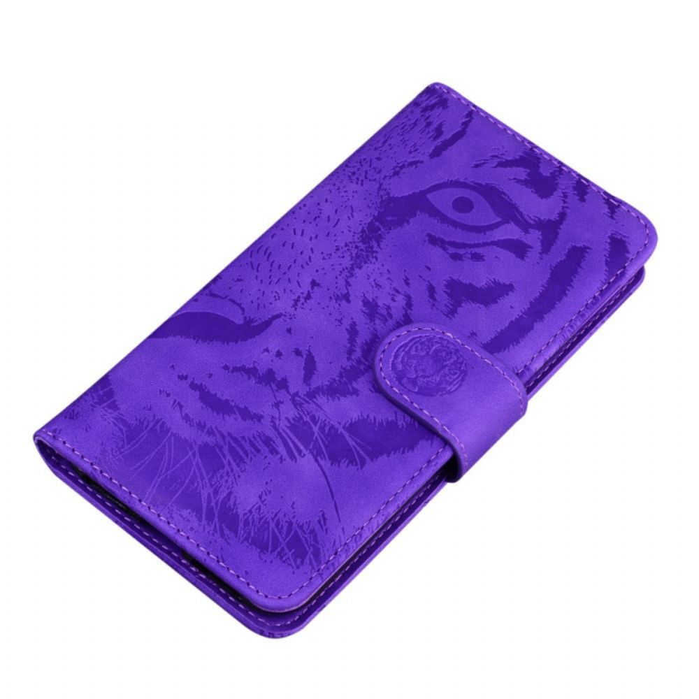 Lederhüllen Für Moto E40 / E30 / E20 Tigergesichtsdruck