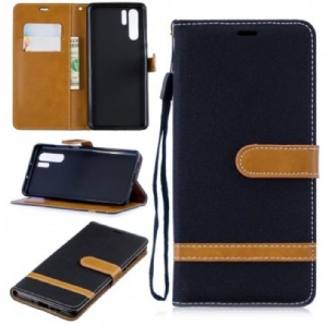 Flip Case Für Huawei P30 Pro Mit Kordel Armband In Stoff- Und Lederoptik