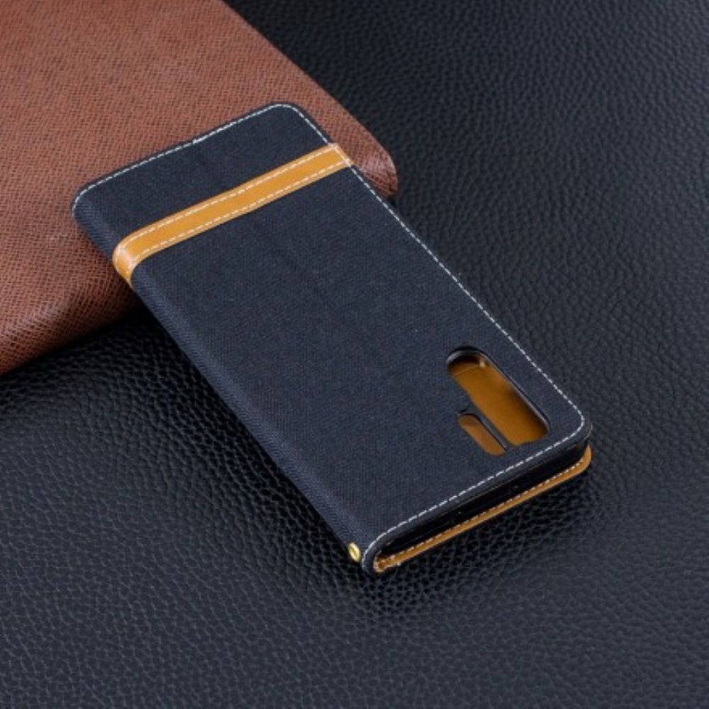 Flip Case Für Huawei P30 Pro Mit Kordel Armband In Stoff- Und Lederoptik