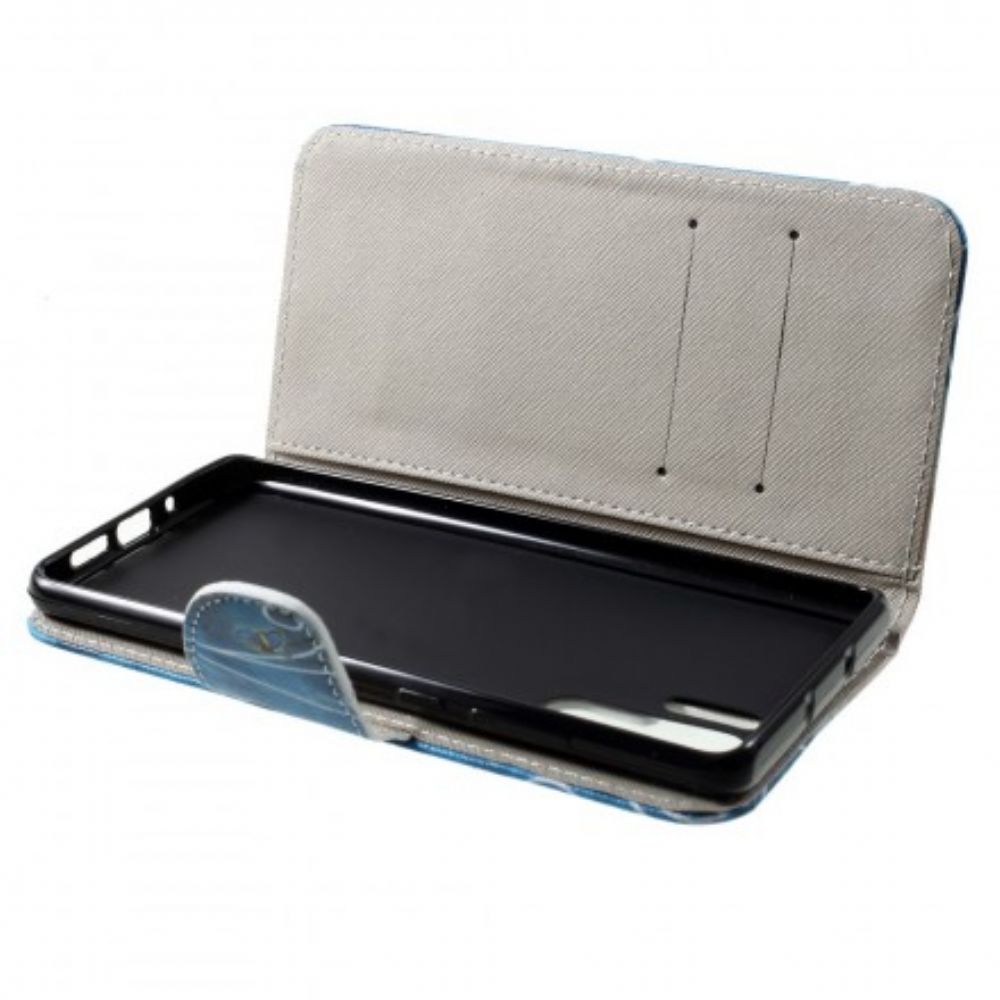 Flip Case Für Huawei P30 Pro Schmetterlinge Und Blumen