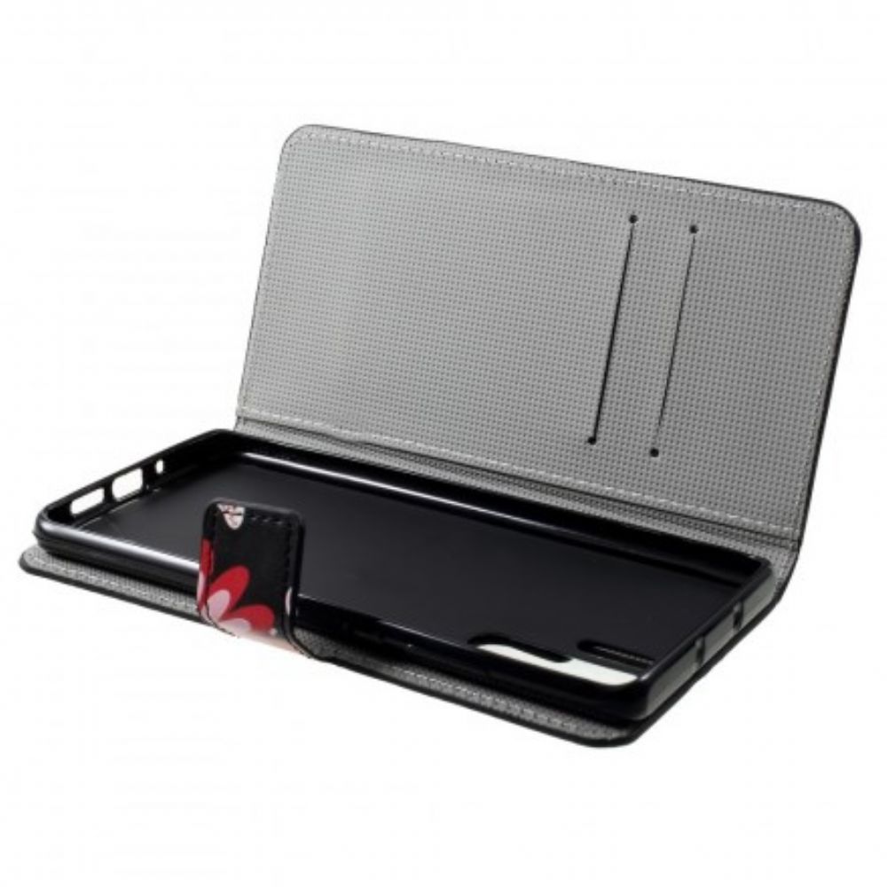 Flip Case Für Huawei P30 Pro Schmetterlinge Und Blumen
