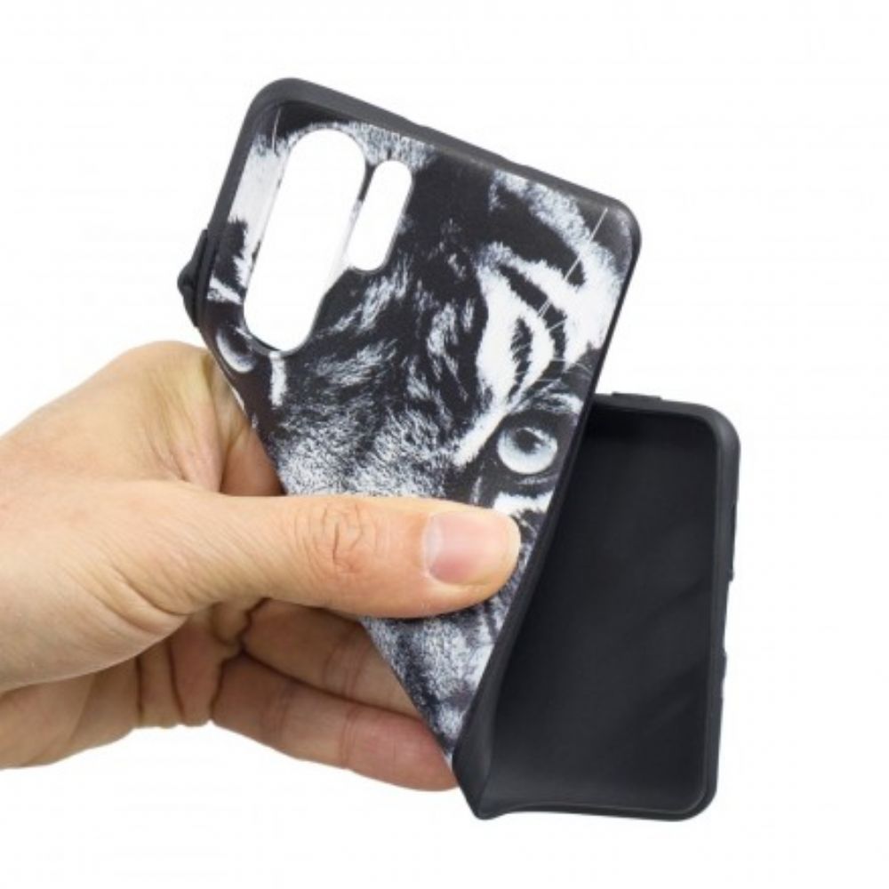 Hülle Für Huawei P30 Pro Schwarzer Und Weißer Tiger