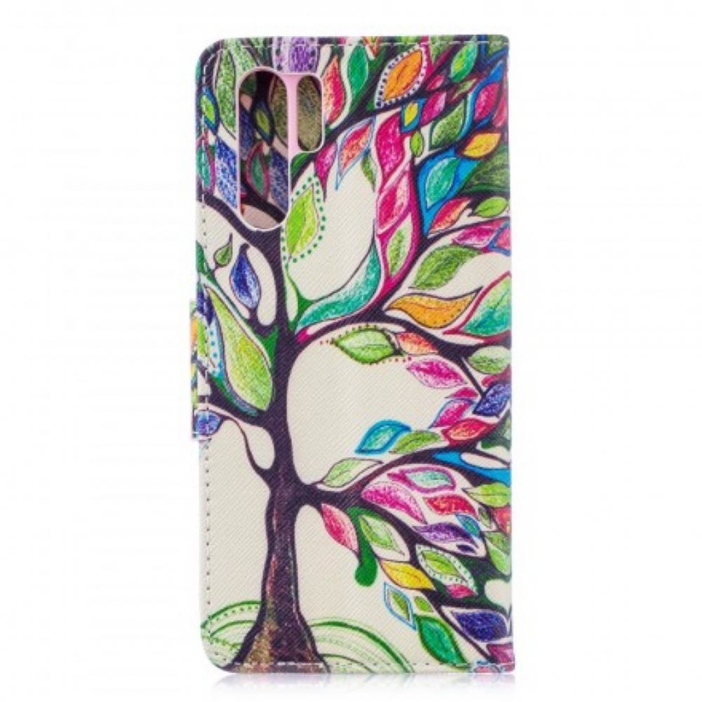 Lederhüllen Für Huawei P30 Pro Farbiger Baum
