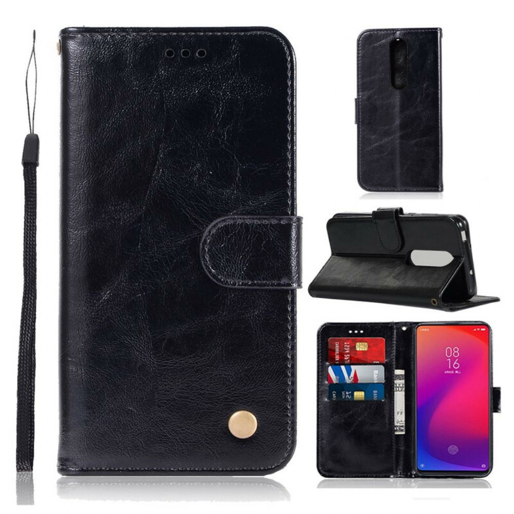 Flip Case Für Xiaomi Mi 9T / Mi 9T Pro Mit Kordel Vintage Kunstlederband