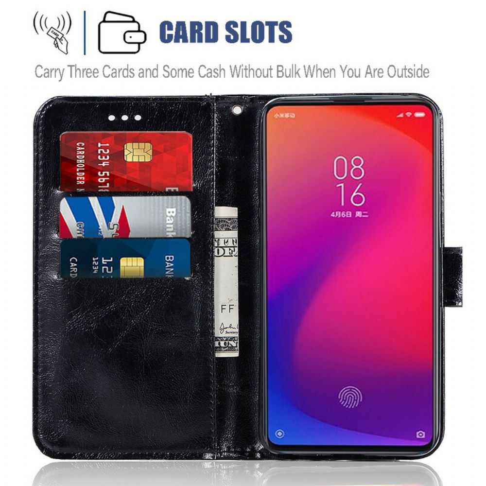 Flip Case Für Xiaomi Mi 9T / Mi 9T Pro Mit Kordel Vintage Kunstlederband
