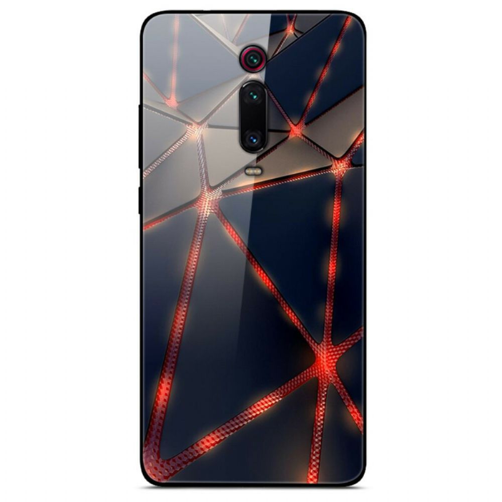 Hülle Für Xiaomi Mi 9T / Mi 9T Pro Gehärtetes Glas Aus Roter Viskose
