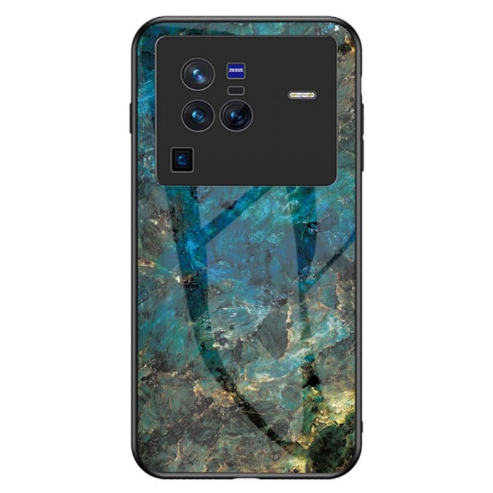 Handyhülle Für Vivo X80 Pro Hartglas Aus Marmor