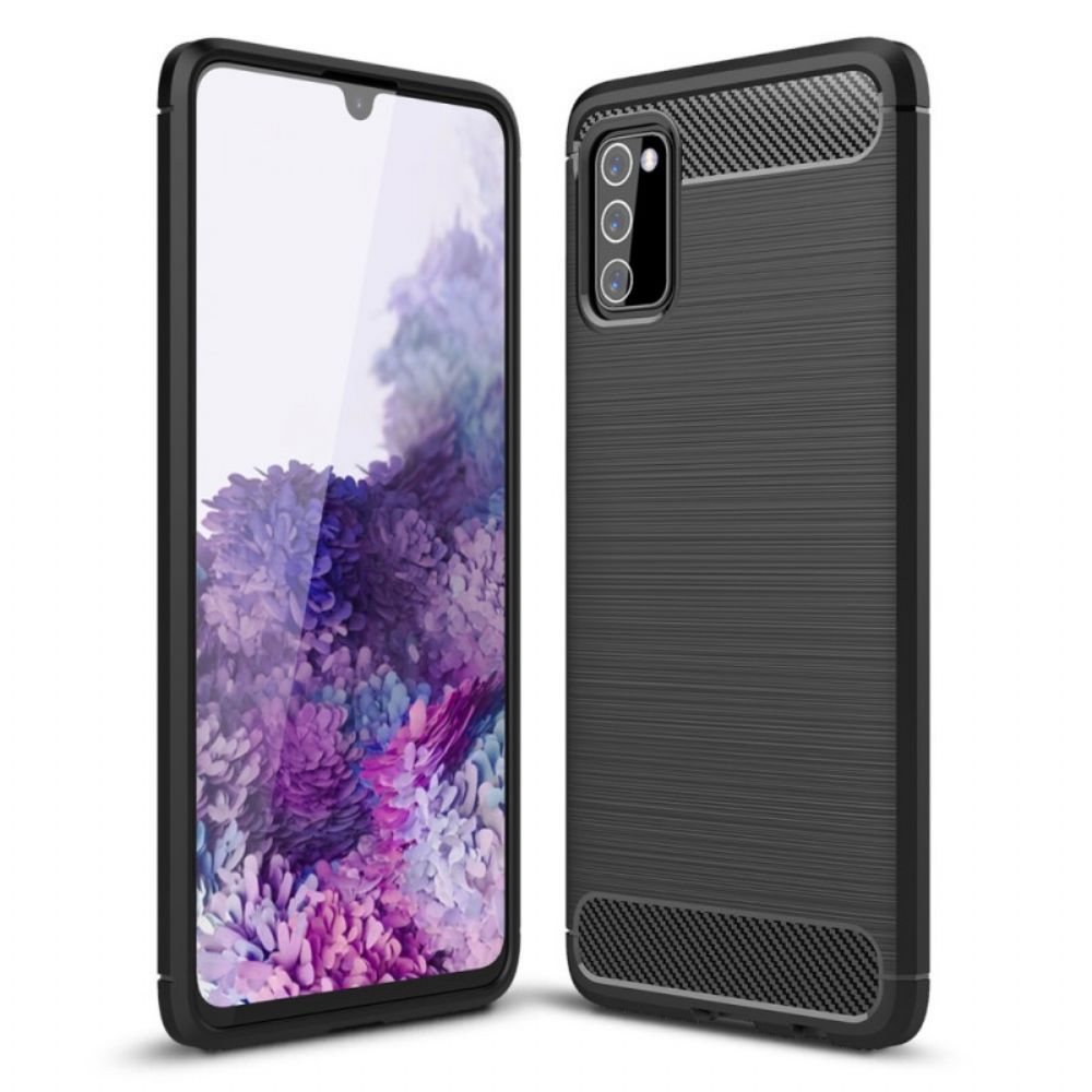 Handyhülle Für Samsung Galaxy A03s Gebürstete Kohlefaser