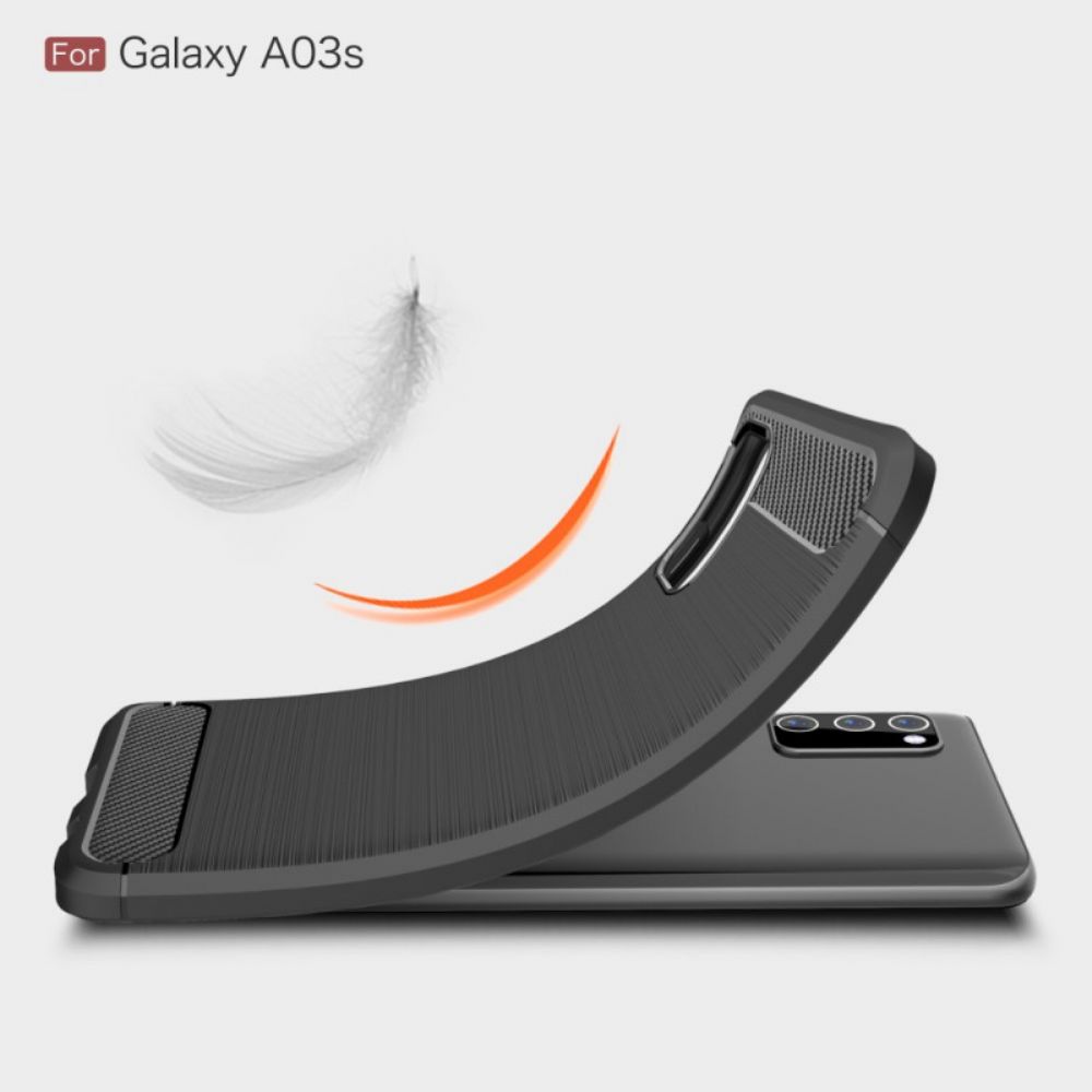 Handyhülle Für Samsung Galaxy A03s Gebürstete Kohlefaser