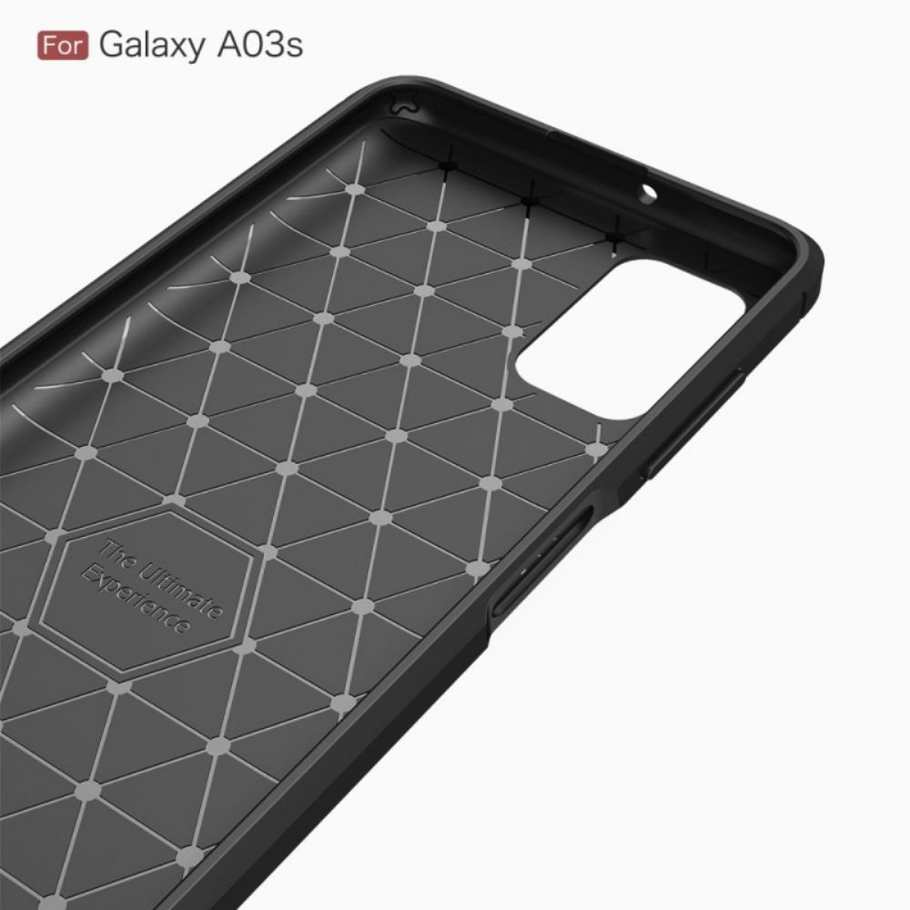 Handyhülle Für Samsung Galaxy A03s Gebürstete Kohlefaser