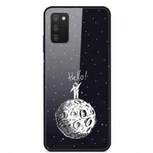Hülle Für Samsung Galaxy A03s Hallo Mond Gehärtetes Glas
