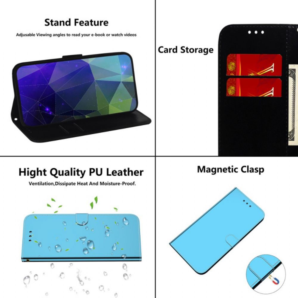 Lederhüllen Für Samsung Galaxy A03s Spiegel Mit Kunstlederbezug
