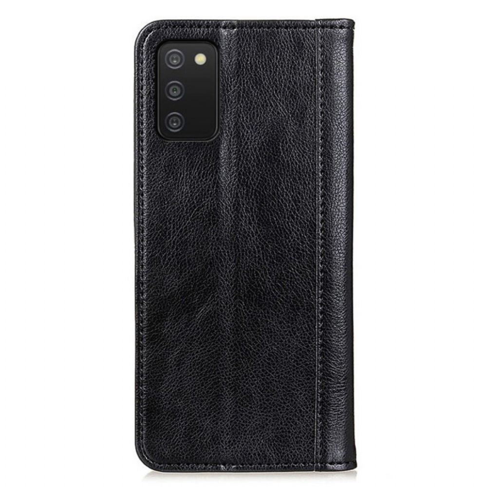 Schutzhülle Für Samsung Galaxy A03s Flip Case Litchi Business Spaltleder