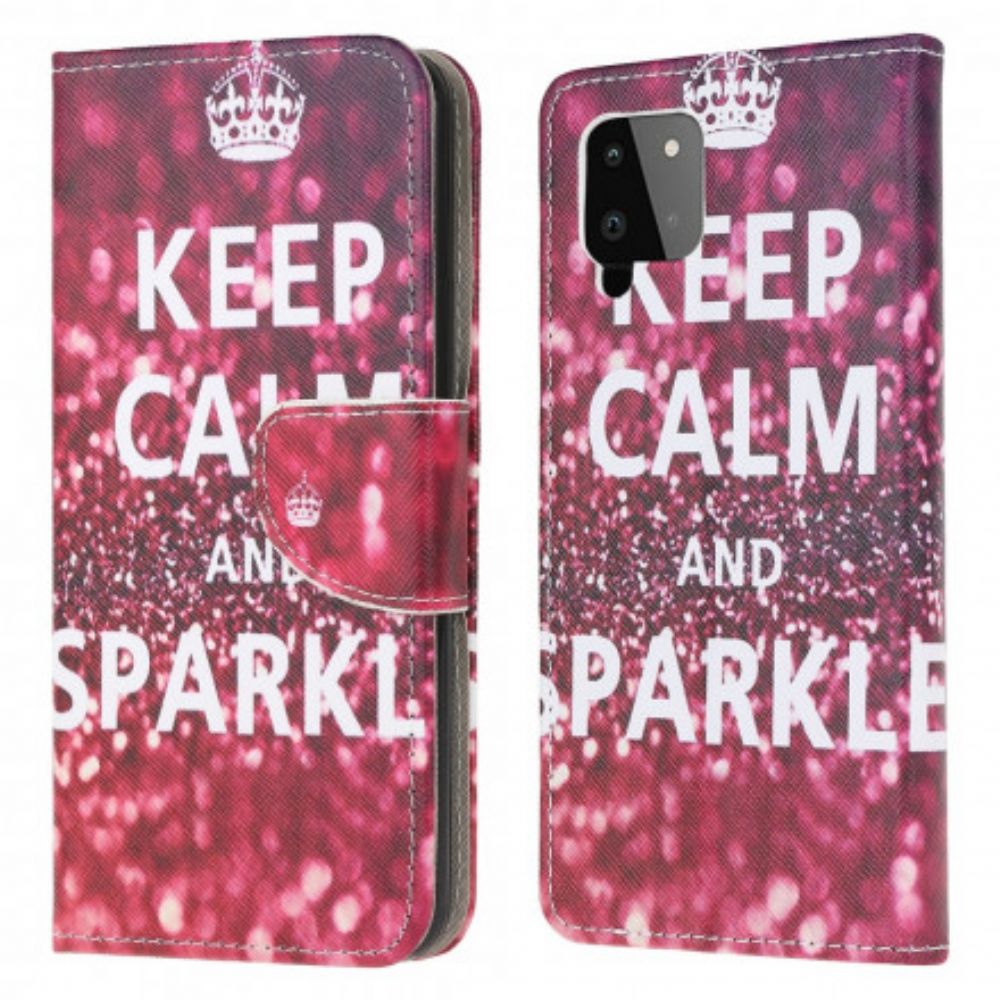 Flip Case Für Samsung Galaxy A22 4G Bleib Ruhig Und Strahle