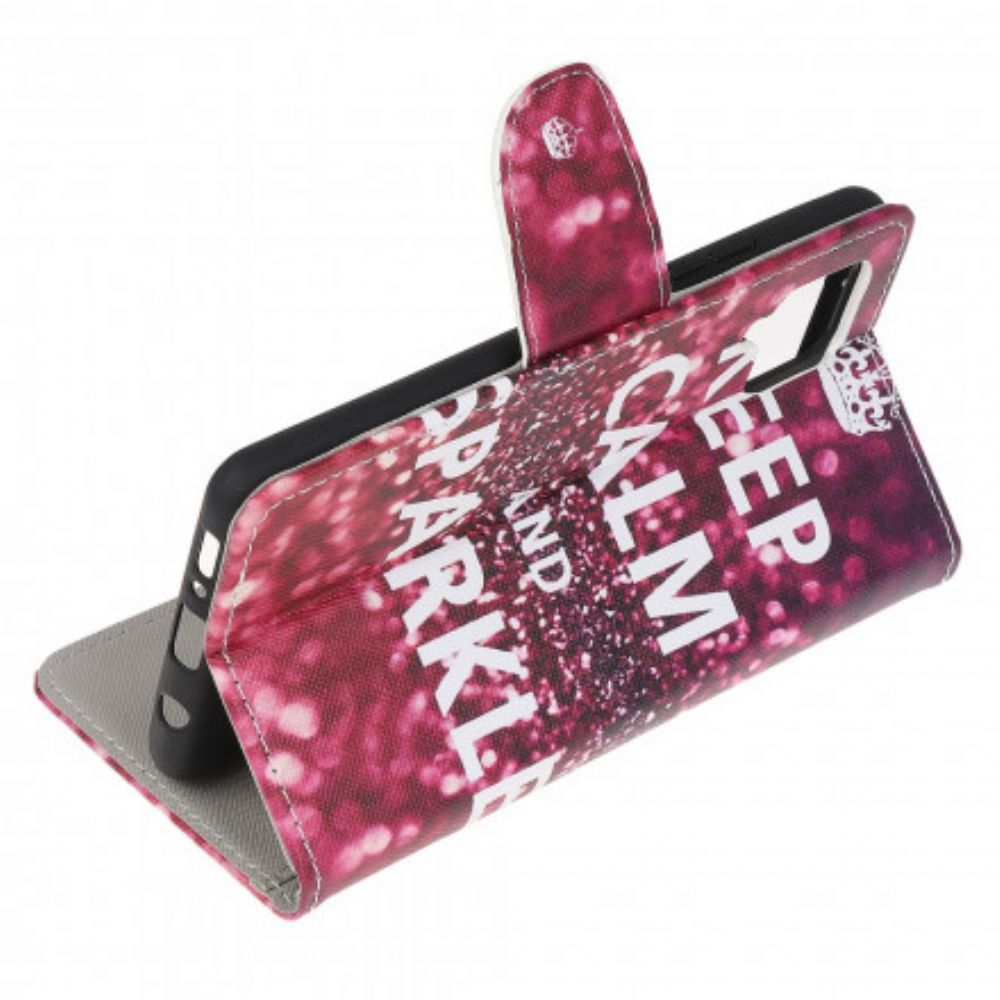 Flip Case Für Samsung Galaxy A22 4G Bleib Ruhig Und Strahle