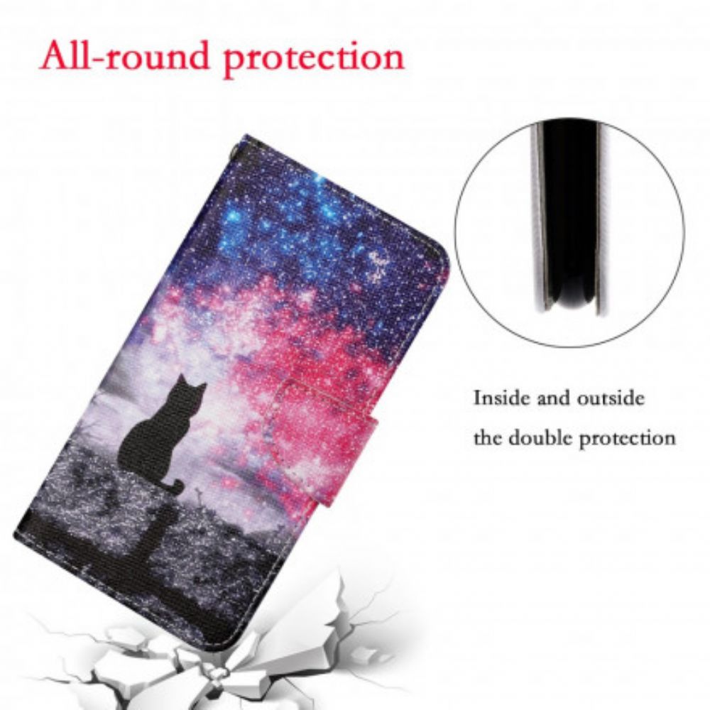 Flip Case Für Samsung Galaxy A22 4G Katzengeschichten Mit Lanyard