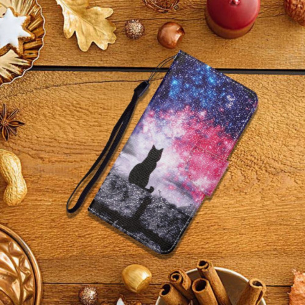 Flip Case Für Samsung Galaxy A22 4G Katzengeschichten Mit Lanyard