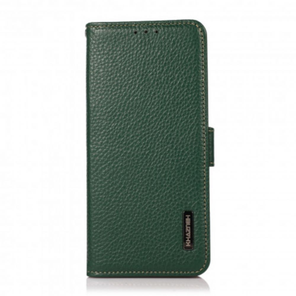 Flip Case Für Samsung Galaxy A22 4G Litschi-leder Khazneh Rfid