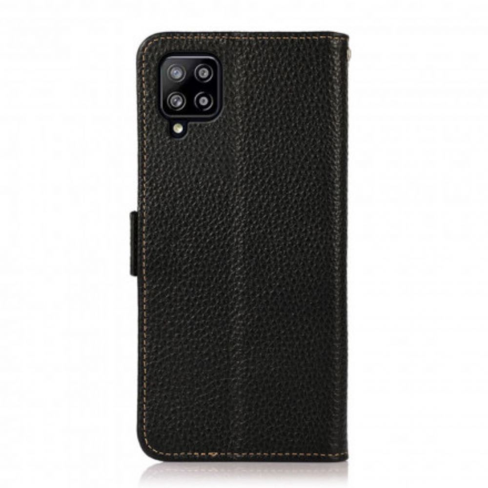 Flip Case Für Samsung Galaxy A22 4G Litschi-leder Khazneh Rfid