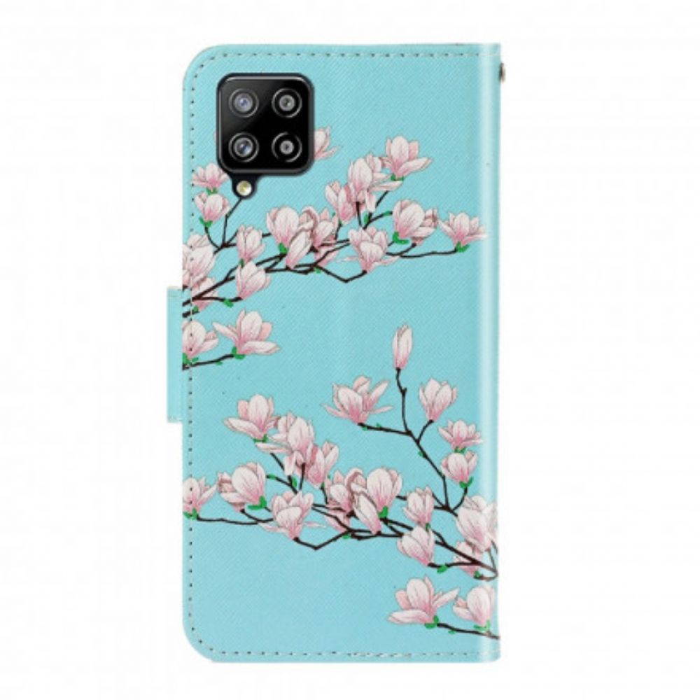 Flip Case Für Samsung Galaxy A22 4G Mit Kordel Riemenbaum
