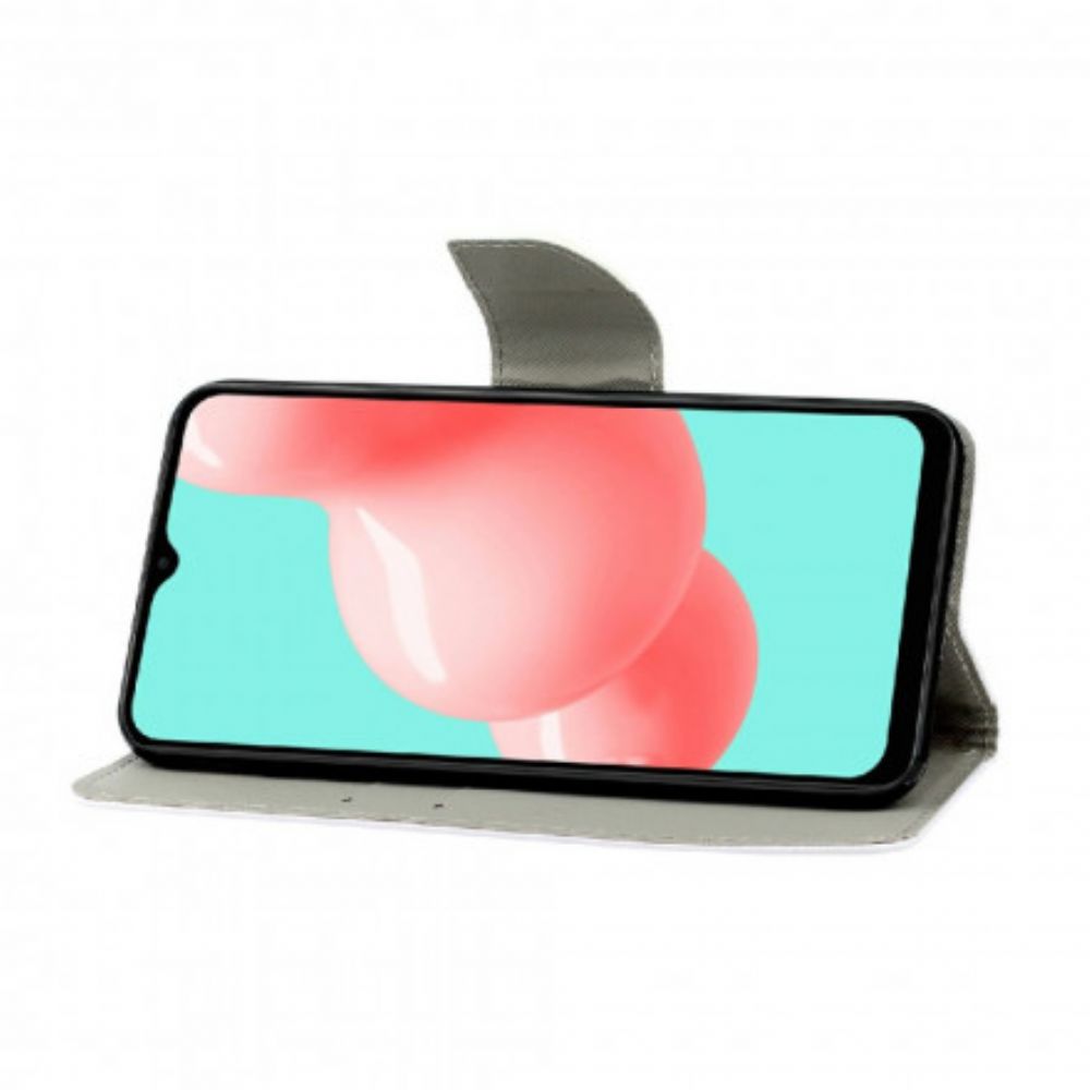 Flip Case Für Samsung Galaxy A22 4G Mit Kordel Riemenbaum
