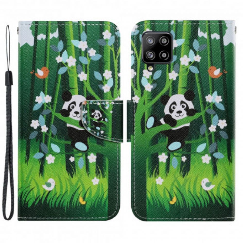 Flip Case Für Samsung Galaxy A22 4G Panda-spaziergang