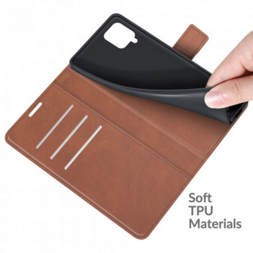 Flip Case Für Samsung Galaxy A22 4G Schmales Kunstleder