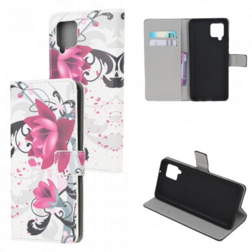 Flip Case Für Samsung Galaxy A22 4G Tropische Blumen