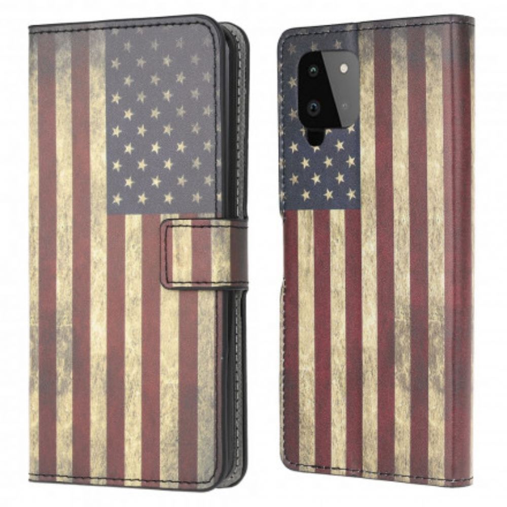 Lederhüllen Für Samsung Galaxy A22 4G Amerikanische Flagge