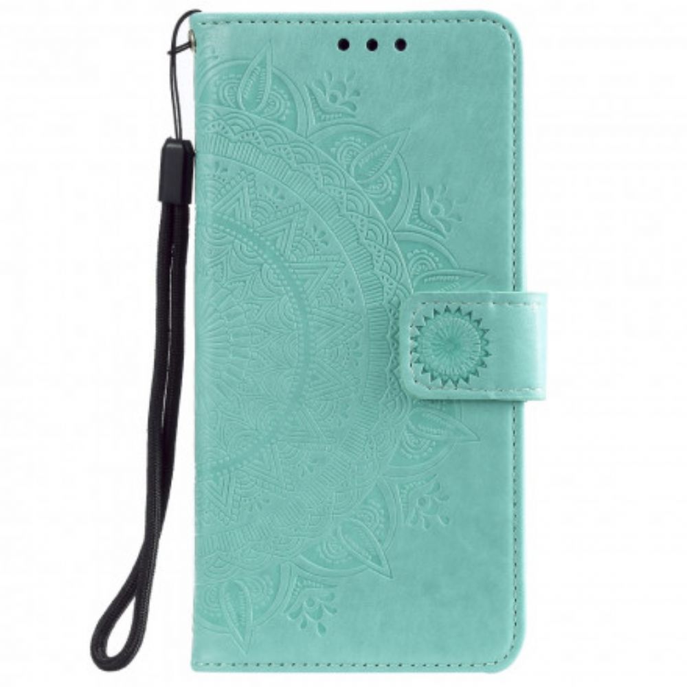 Lederhüllen Für Samsung Galaxy A22 4G Sonnen-mandala