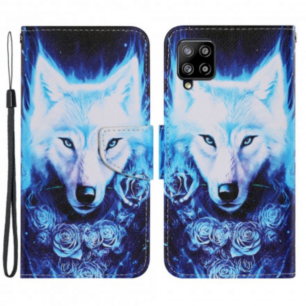 Lederhüllen Für Samsung Galaxy A22 4G Weißer Wolf