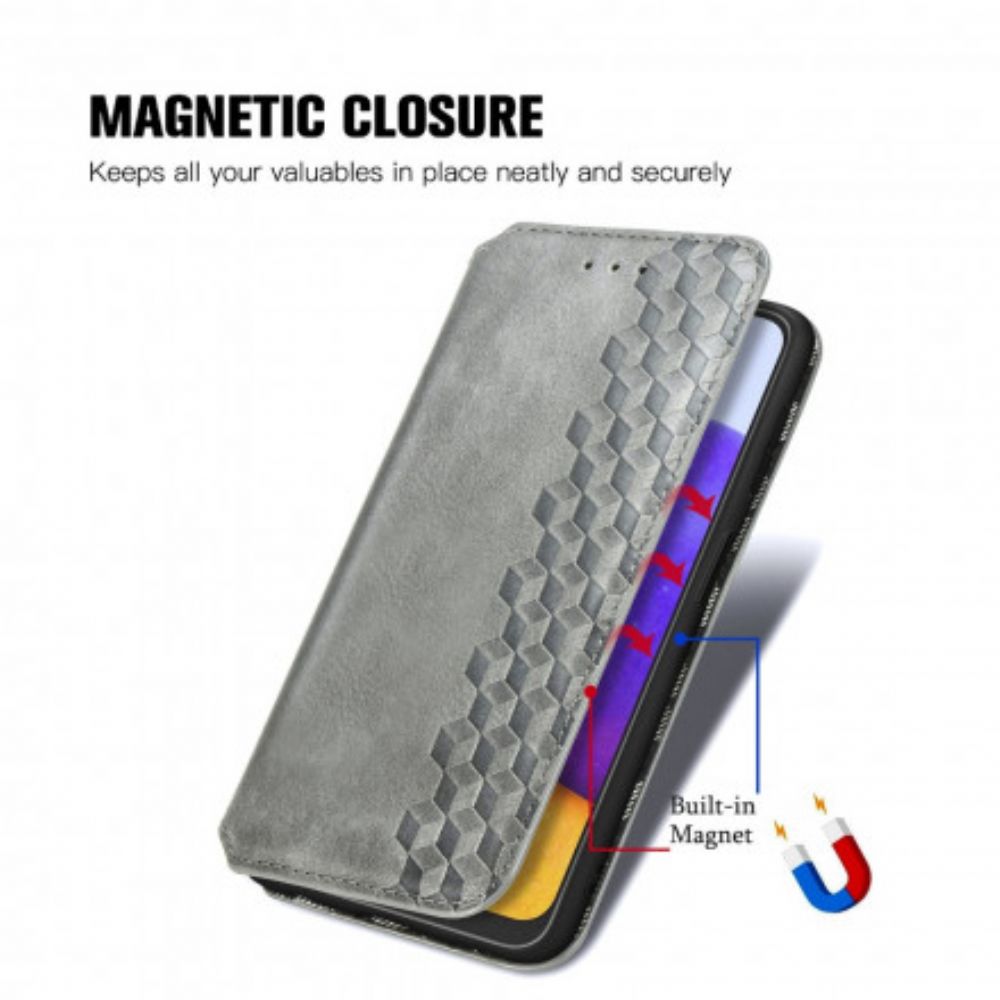 Schutzhülle Für Samsung Galaxy A22 4G Flip Case Ledereffekt Mit Rautenstruktur