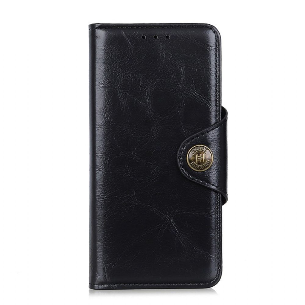 Flip Case Für OnePlus 10T 5G Khazneh-knopf Aus Lacklederimitat