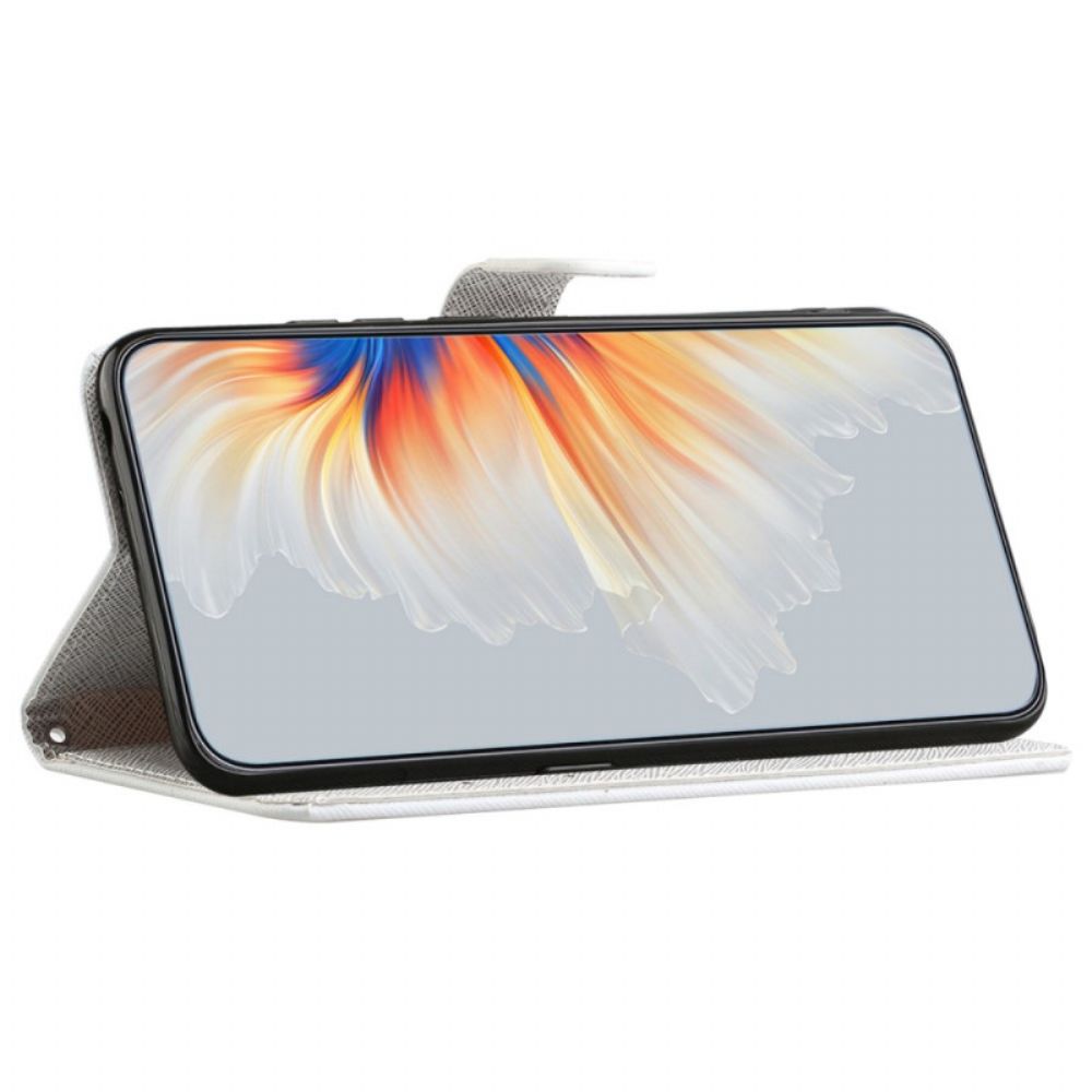 Flip Case Für OnePlus 10T 5G Mit Kordel Mondriemen Blumen
