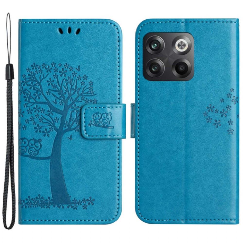 Flip Case Für OnePlus 10T 5G Mit Kordel Umreifter Eulenbaum