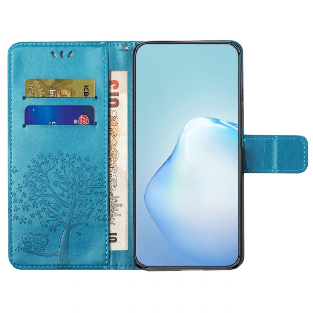 Flip Case Für OnePlus 10T 5G Mit Kordel Umreifter Eulenbaum