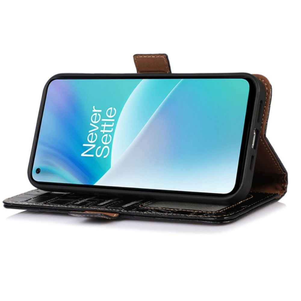 Flip Case Für OnePlus 10T 5G Rfid-krokodilstil