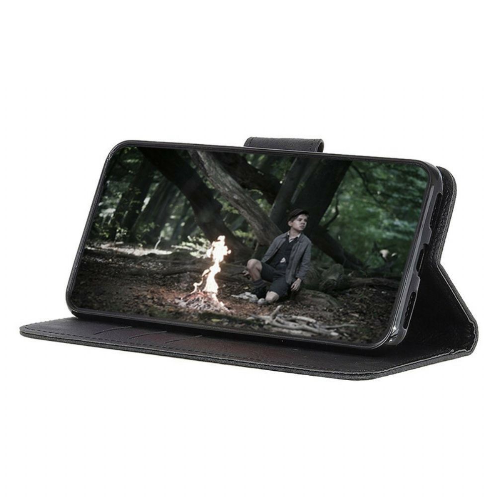 Flip Case Für Samsung Galaxy A31 Matter Litschi-leder-effekt