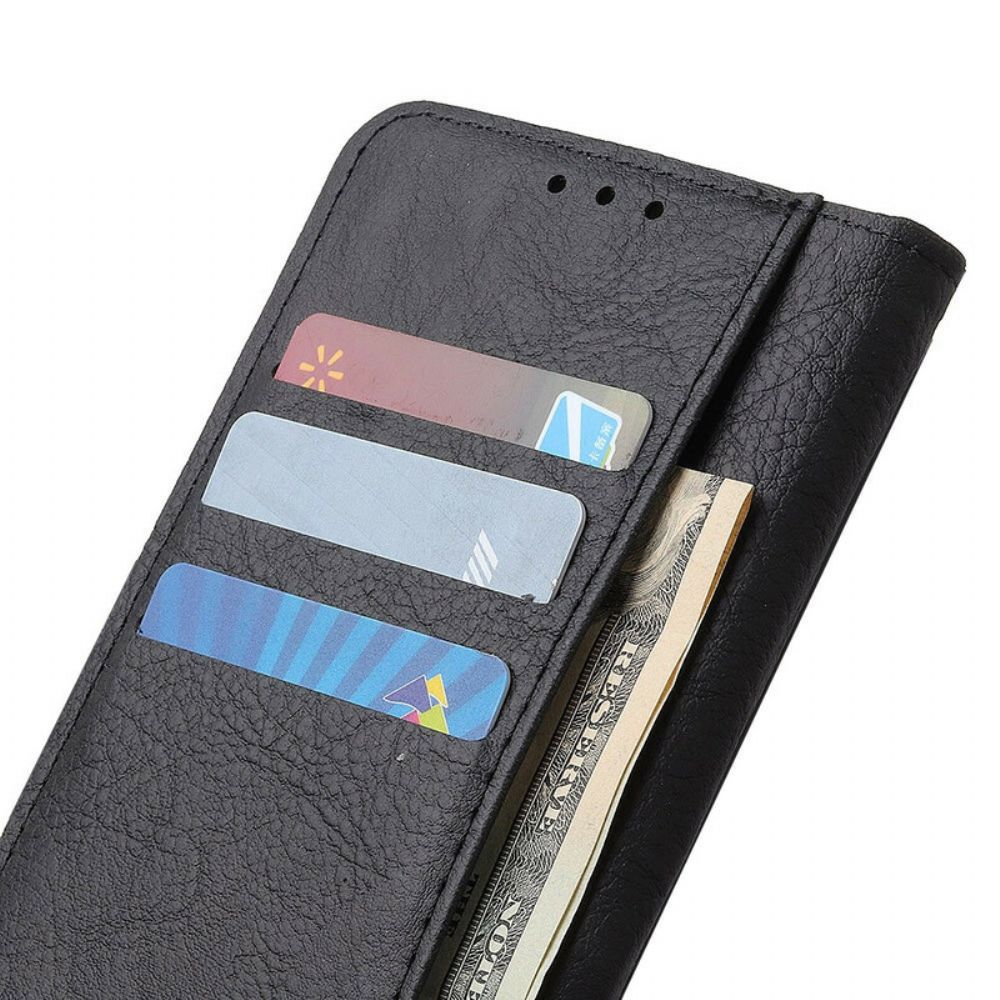 Flip Case Für Samsung Galaxy A31 Matter Litschi-leder-effekt
