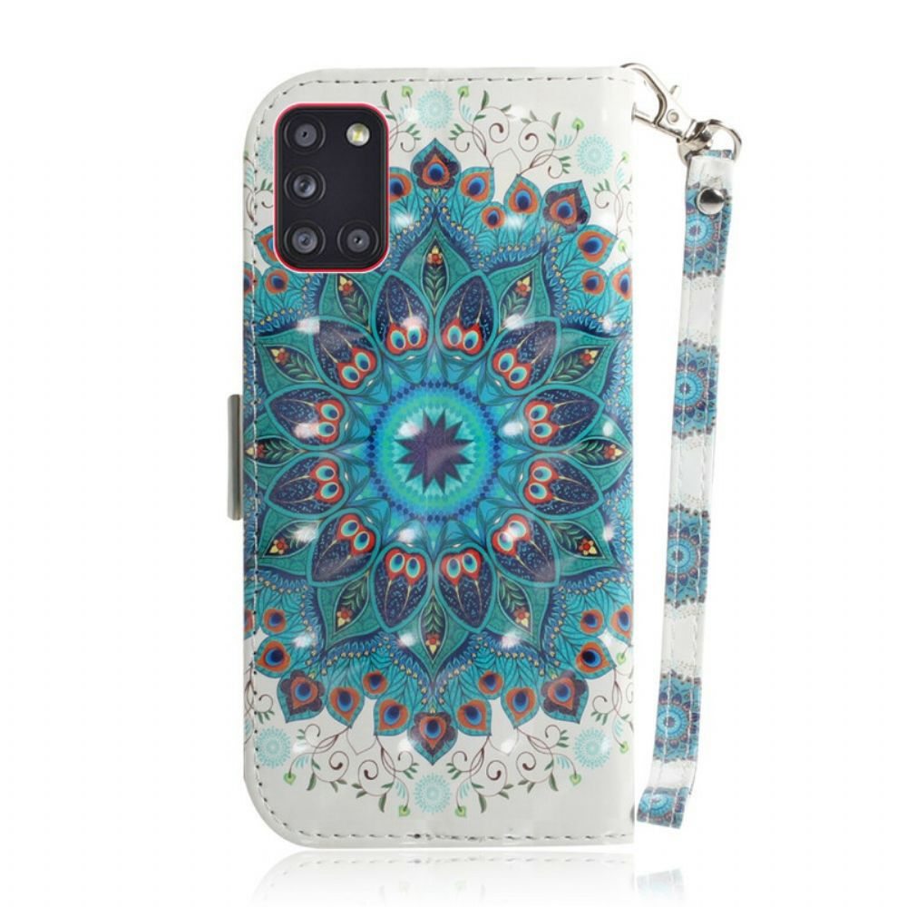 Lederhüllen Für Samsung Galaxy A31 Mit Kordel Meisterhaftes Riemchen-mandala